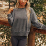 Cool Mornings Vintage Wash Sweatshirt in Charcoal Image - 1