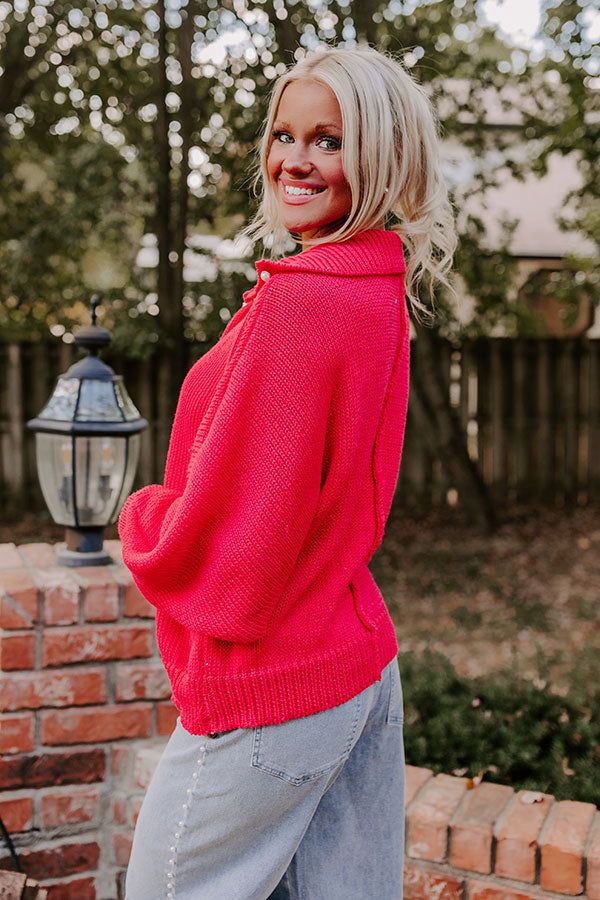 Apple Picking Pretty Knit Sweater In Bright Red Image - 4