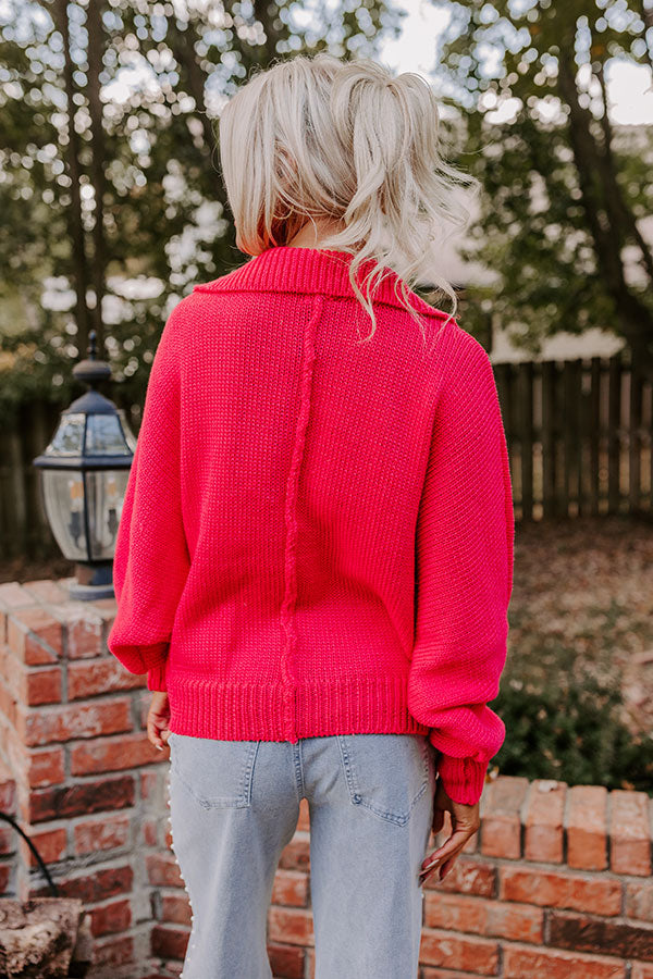 Apple Picking Pretty Knit Sweater In Bright Red Image - 5