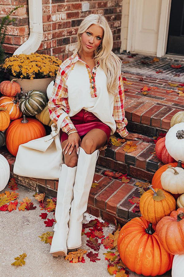 Hayride Happiness Plaid Henley