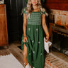 Napa Nights Smocked Midi in Hunter Green Image - 1