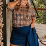 So Charmed Plaid Knit Top Curves Image - 1