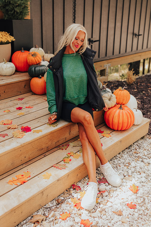 Cool Mornings Vintage Wash Sweatshirt in Olive Image - 1