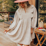 Cappuccino Cutie Corduroy Mini Dress in Oatmeal Image - 1