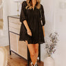 Totally Chic Eyelet Mini Dress in Black Image - 1
