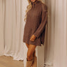Pumpkin Kisses Cable Knit Sweater Dress in Espresso Image - 1