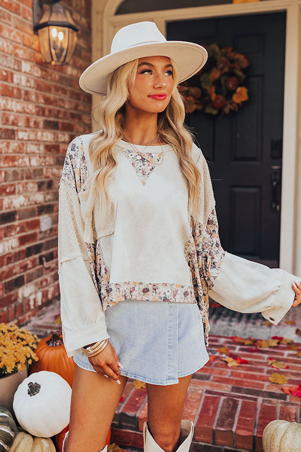 Chasing Sunsets Waffle Knit Top in Sage