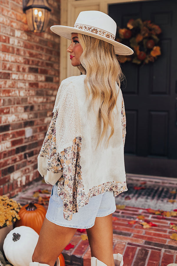 Chasing Sunsets Waffle Knit Top in Sage Image - 4