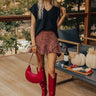 The Lila High Waist Tweed Skort in Scarlet Image - 1