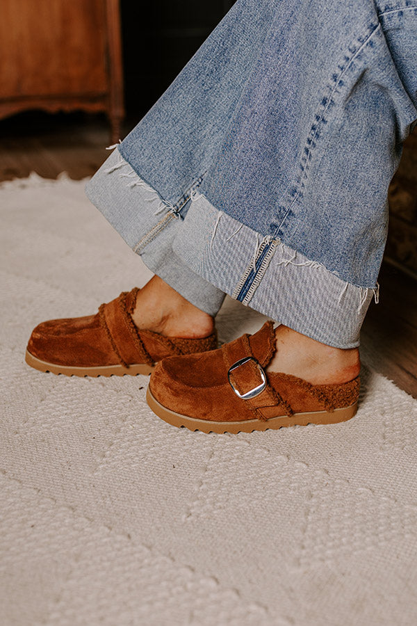 Simah Faux Suede Clog Image - 1