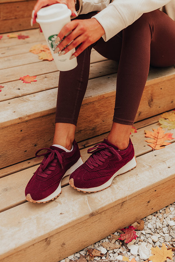 The Blake Corduroy Sneaker in Merlot Image - 1