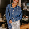 Soho Style Rhinestone Embellished Denim Jacket Image - 1