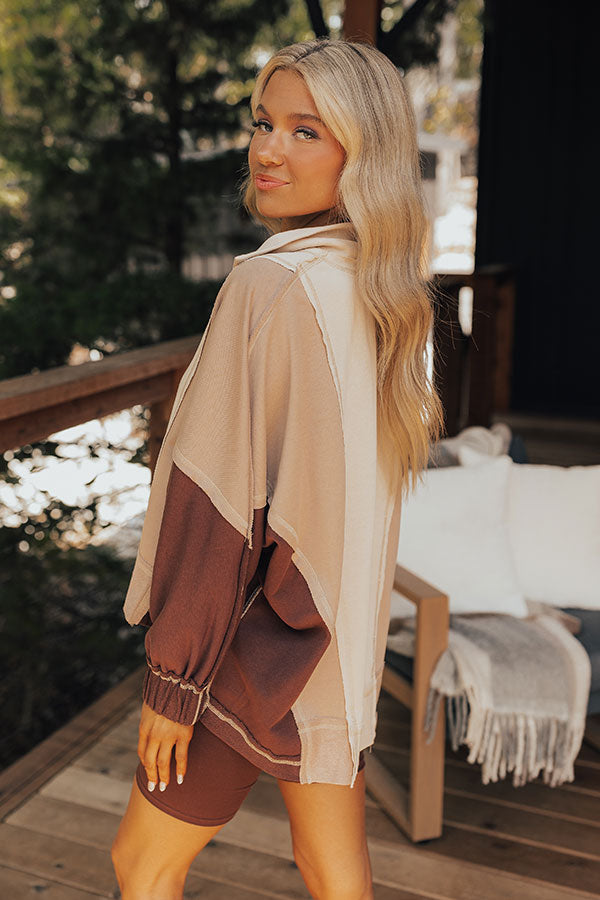 Espresso Please Color Block Sweatshirt Image - 3