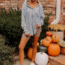 Bonfire Cozy Knit Hoodie in Blue Image - 1