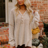 Bonfire Cozy Knit Hoodie in Warm Taupe Image - 1