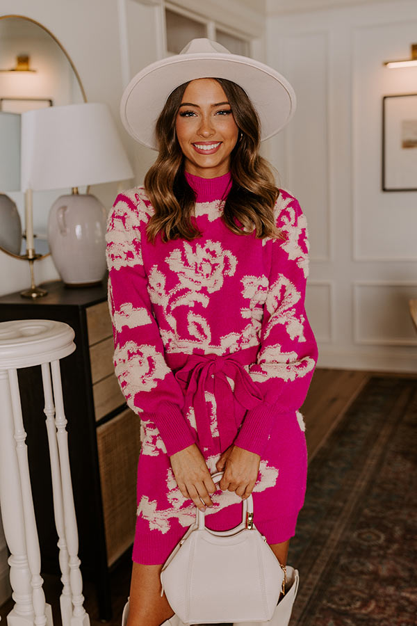 Chardonnay Chic Floral Sweater Dress Image - 2