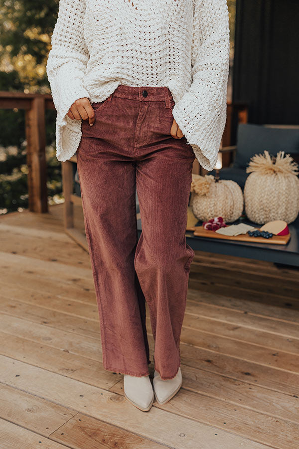 The Madelyn High Waist Corduroy Pants in Maple Image - 2