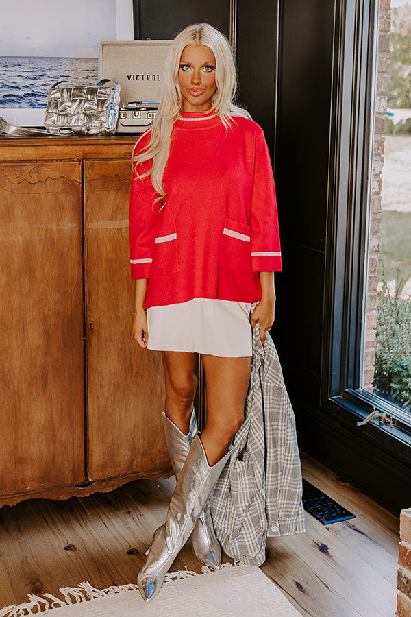 Class Act Sweater Top in Red Image - 1