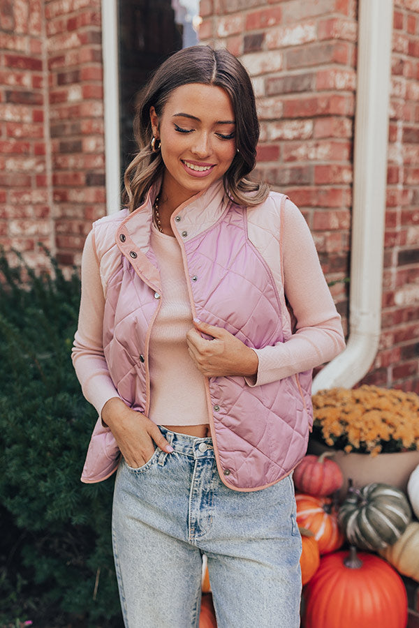 Campfire Stories Quilted Vest in Blush Image - 1