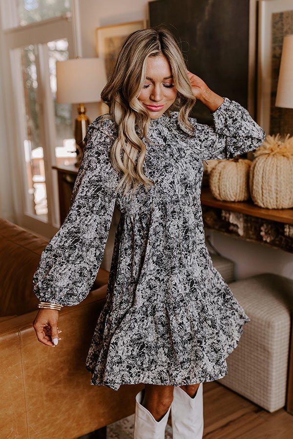 Graceful Reflections Floral Mini Dress Image - 1
