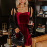 Let's Have A Toast Velvet Mini Dress in Wine Image - 1