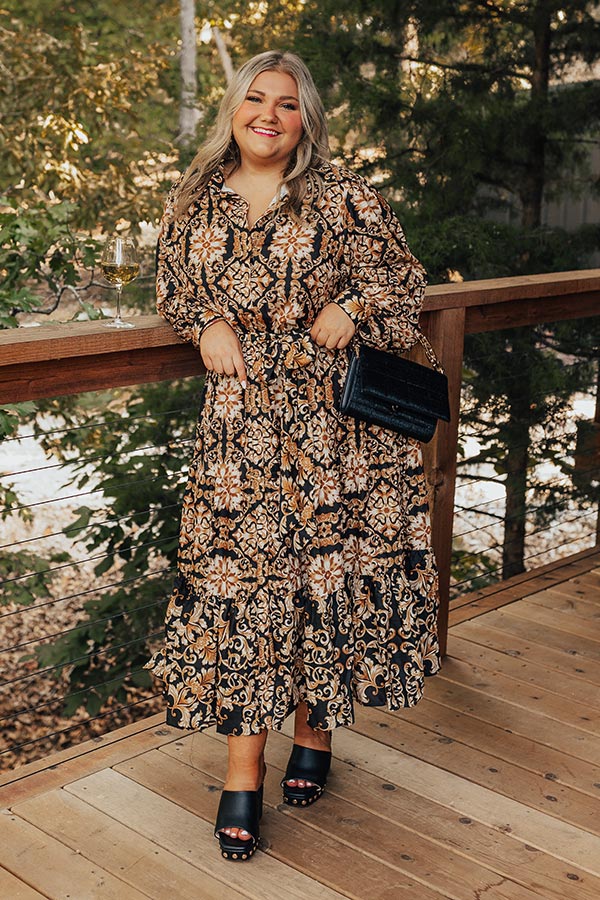 Dream Date Night Button Down Midi Curves Image - 1