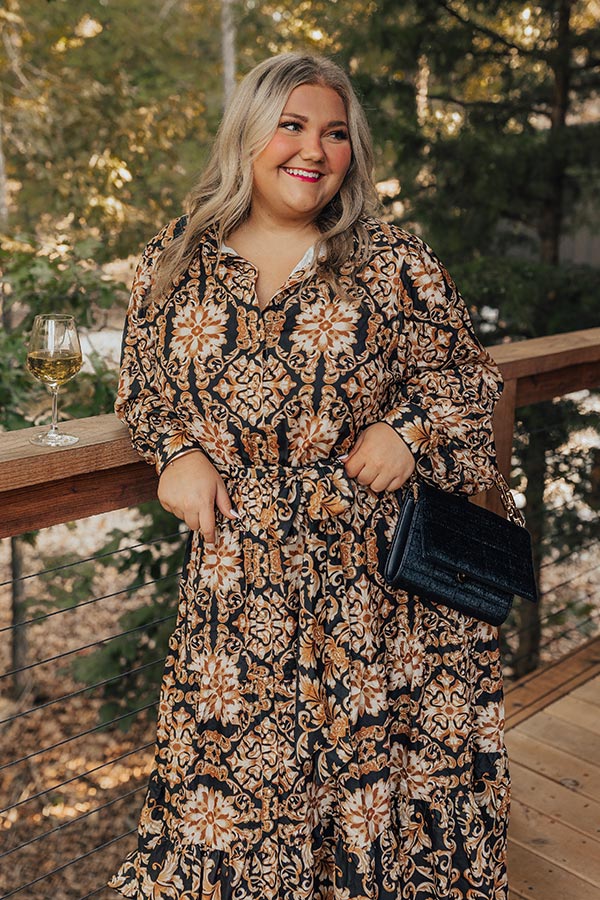 Dream Date Night Button Down Midi Curves Image - 2