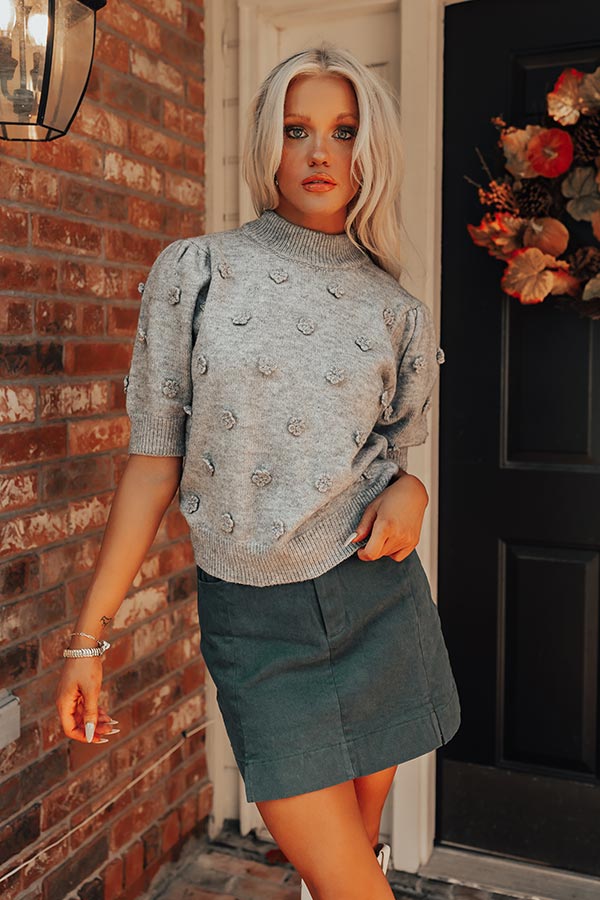 Cabernet Sippin Knit Top in Grey Image - 1