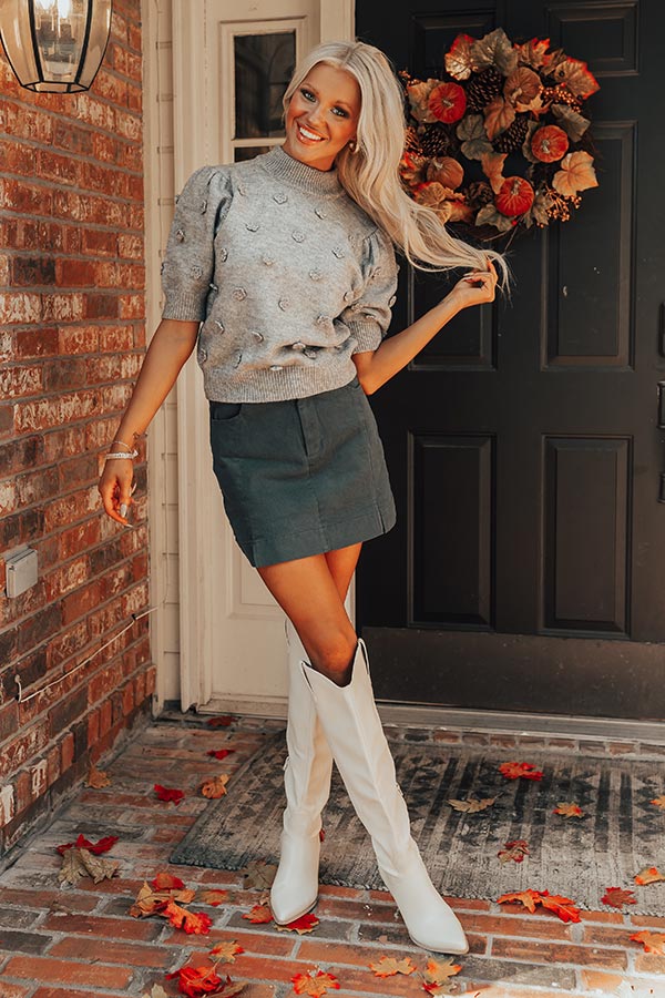 Cabernet Sippin Knit Top in Grey Image - 5