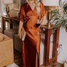 Gala Moment Satin Maxi Dress in Dark Rust Image - 1