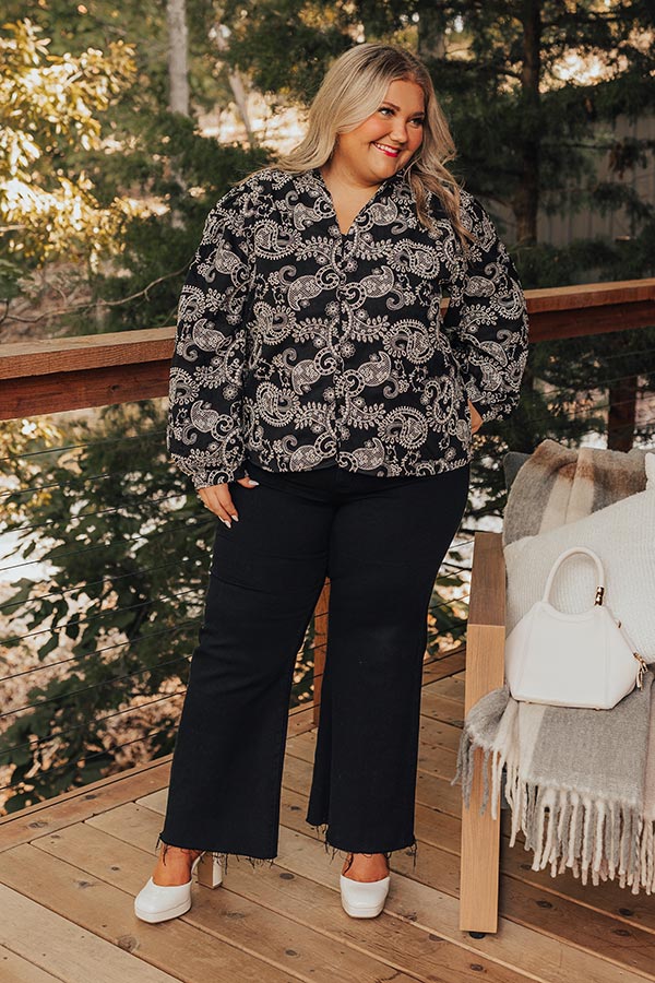 Wine Country Cutie Paisley Embroidered Top Curves Image - 2