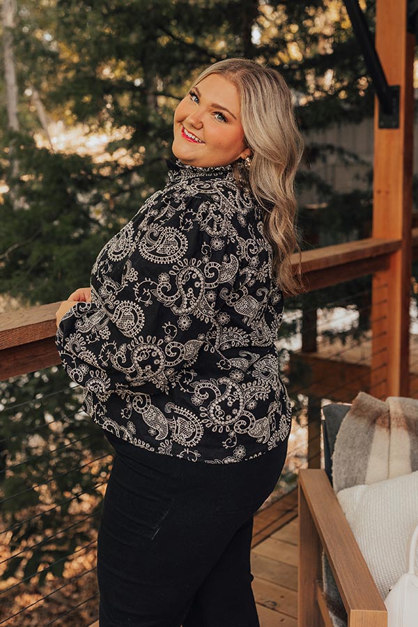 Wine Country Cutie Paisley Embroidered Top Curves Image - 4