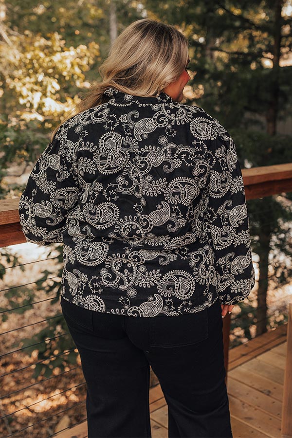 Wine Country Cutie Paisley Embroidered Top Curves Image - 5