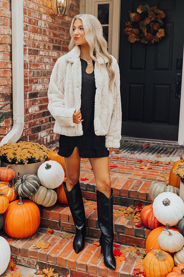 Luxe Feeling Plush Jacket in Cream Image - 1