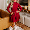 Sweet Poetry Ribbed Mini Dress in Crimson Image - 1