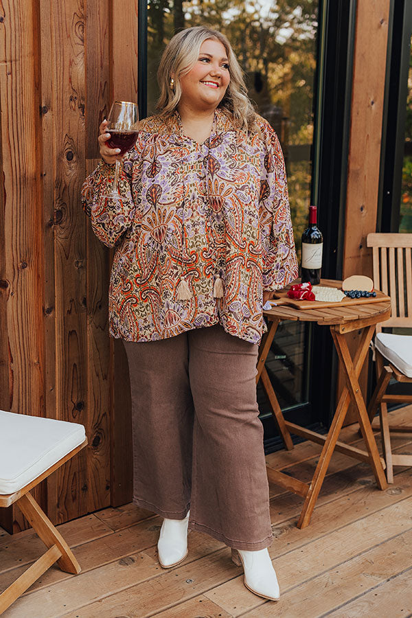 Vino Sippin' Paisley Shift Top Curves Image - 3