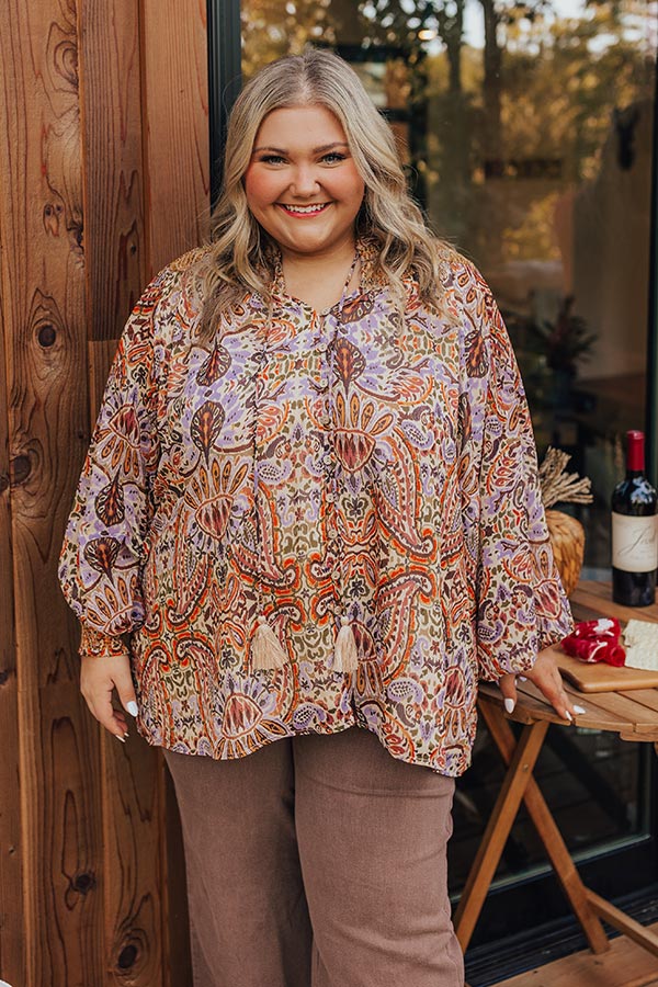 Vino Sippin' Paisley Shift Top Curves Image - 4
