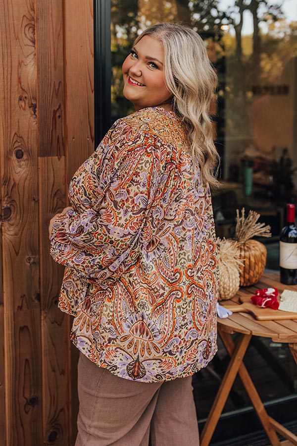 Vino Sippin' Paisley Shift Top Curves Image - 5