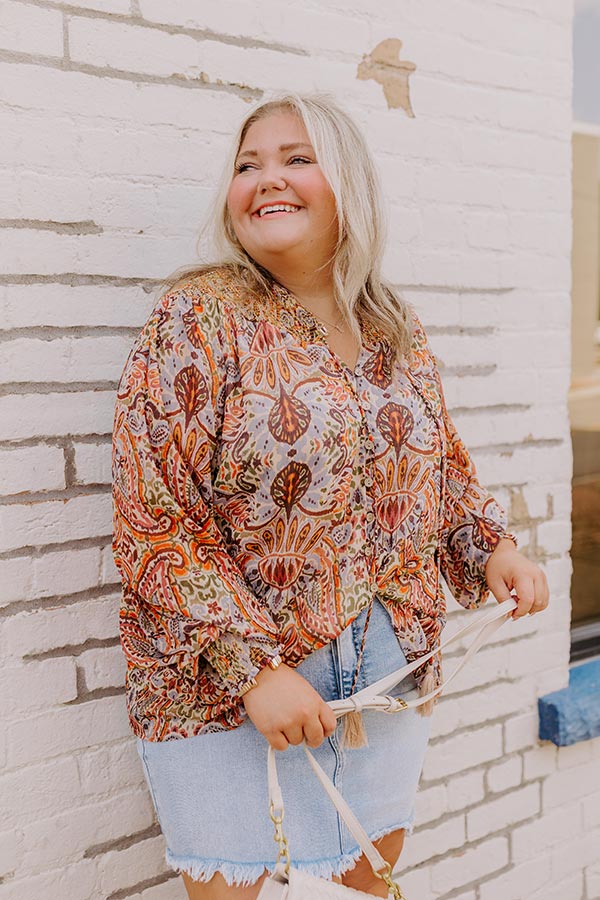 Vino Sippin' Paisley Shift Top Curves Image - 1