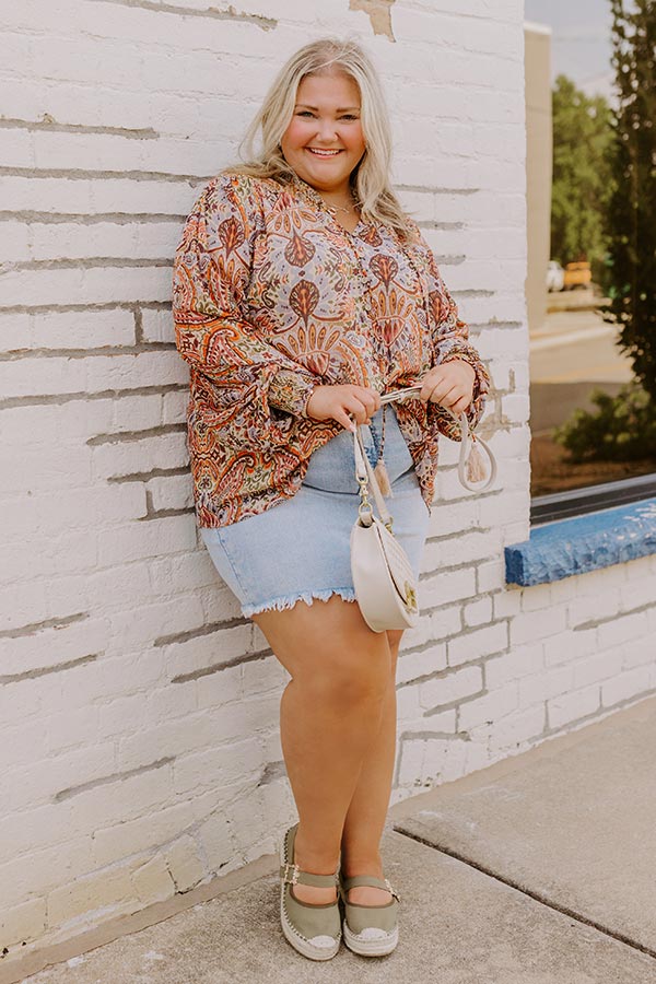 Vino Sippin' Paisley Shift Top Curves Image - 2