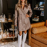 City Socialite Satin Blazer Dress in Dark Taupe Image - 1
