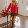Passing Time Wool-Blend Tweed Jacket in Red Image - 1