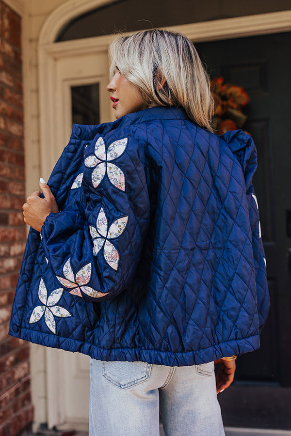 Statement Maker Quilted Jacket in Navy Image - 3