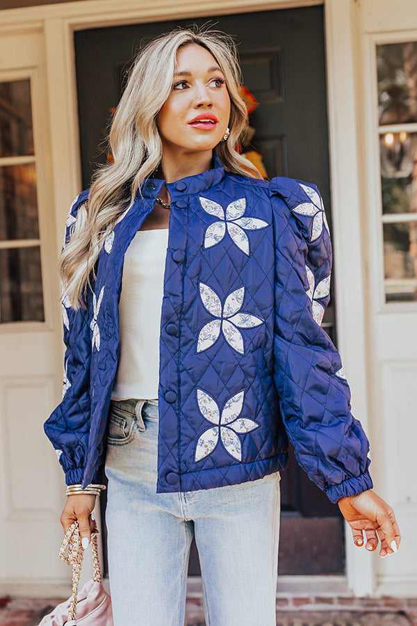 Statement Maker Quilted Jacket in Navy Image - 4