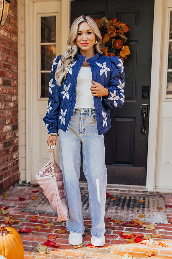 Statement Maker Quilted Jacket in Navy