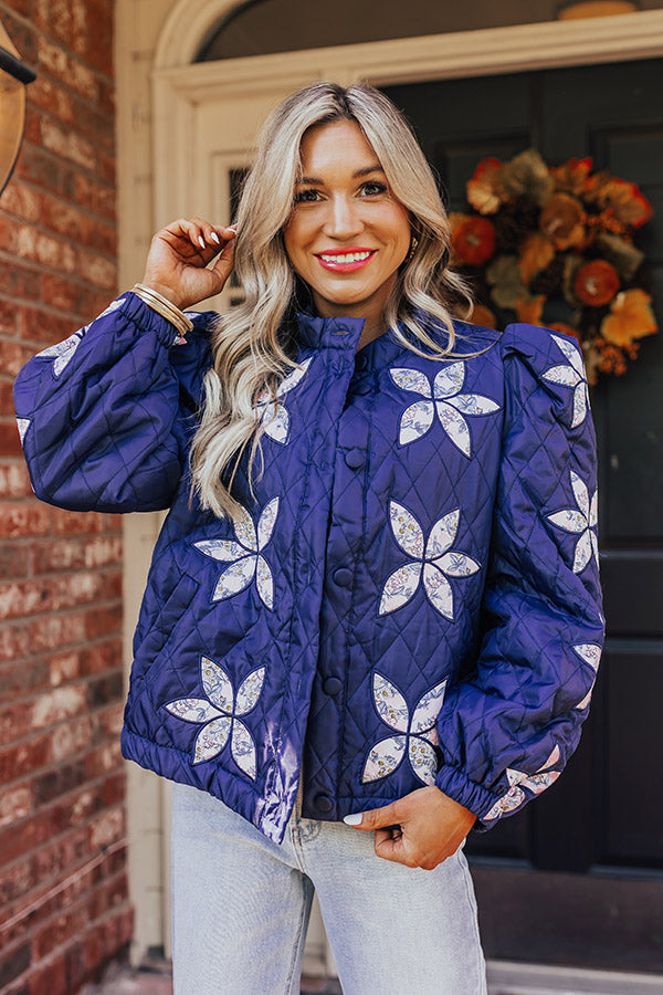 Statement Maker Quilted Jacket in Navy Image - 2
