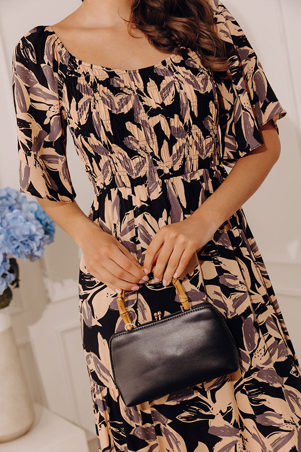 Charming Smile Floral Maxi Dress in Black Image - 2