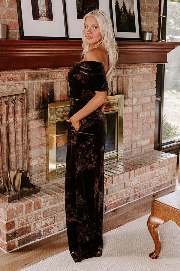 Maple and Mahogany Floral Velvet Jumpsuit Image - 4