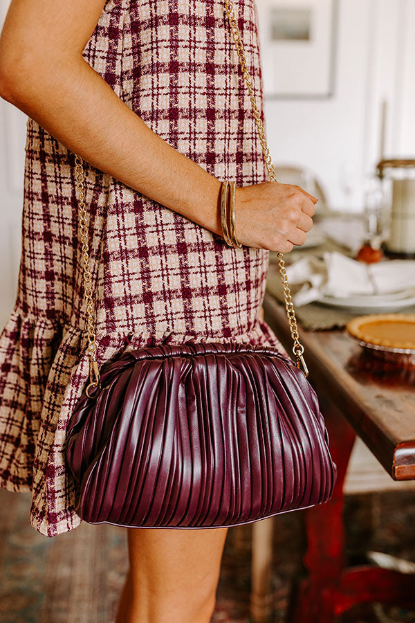 Chic Mindset Faux Leather Purse in Windsor Wine Image - 1