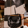 Easy To Style Faux Leather Woven Purse in Black Image - 1